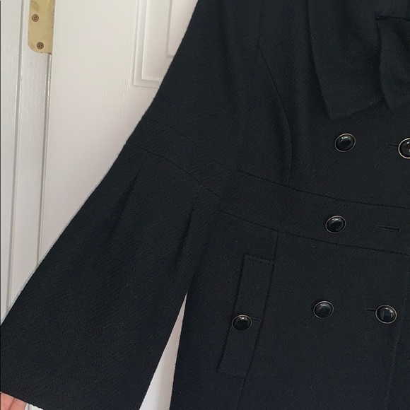 LOFT Black Wool Bell Sleeve Button Coat - Picture 5 of 10